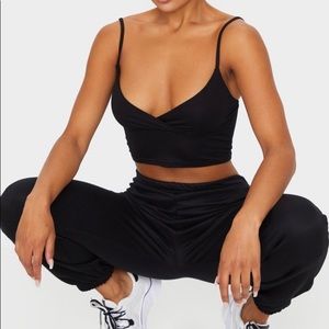 Pretty Little Thing Black cross tank